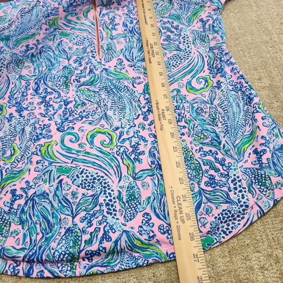 Lilly Pulitzer SweatShirt Women Large UPF 50+ Skipper Popover Floral 1/4 Zip - Picture 4 of 10